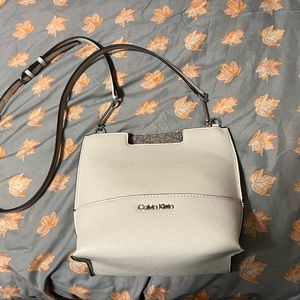 Calvin Klein white crossbody bag